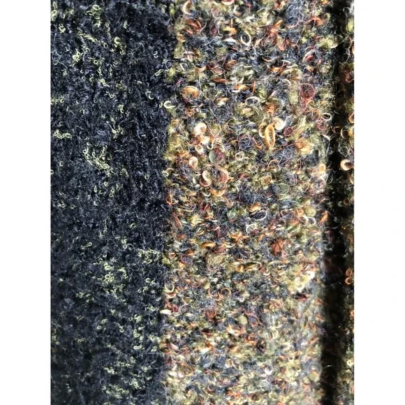 Vtg. Chicos Cardigan Sweater Duster Long Knit Open Front Pockets Brown Black | L - Picture 12 of 16